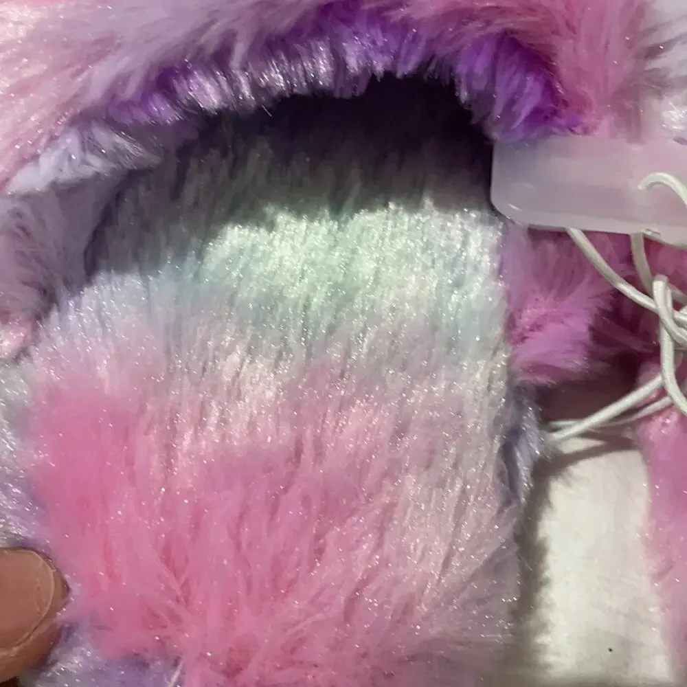 Aeropostale 11/12 slide on slipper sequined that flips NWT and perfect unicorn